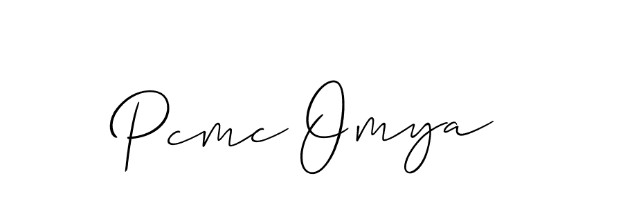 How to make Pcmc Omya name signature. Use Allison_Script style for creating short signs online. This is the latest handwritten sign. Pcmc Omya signature style 2 images and pictures png