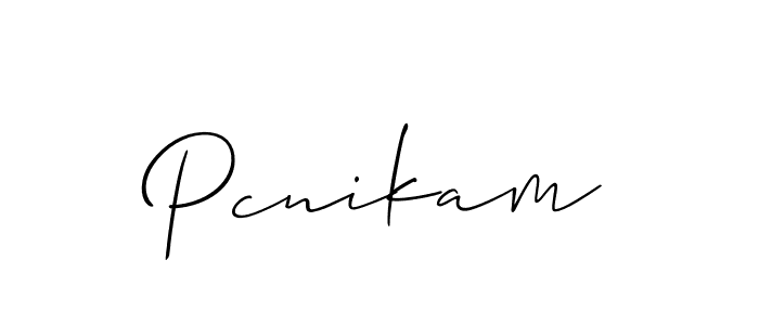 if you are searching for the best signature style for your name Pcnikam. so please give up your signature search. here we have designed multiple signature styles  using Allison_Script. Pcnikam signature style 2 images and pictures png