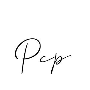 Make a beautiful signature design for name Pcp. With this signature (Allison_Script) style, you can create a handwritten signature for free. Pcp signature style 2 images and pictures png