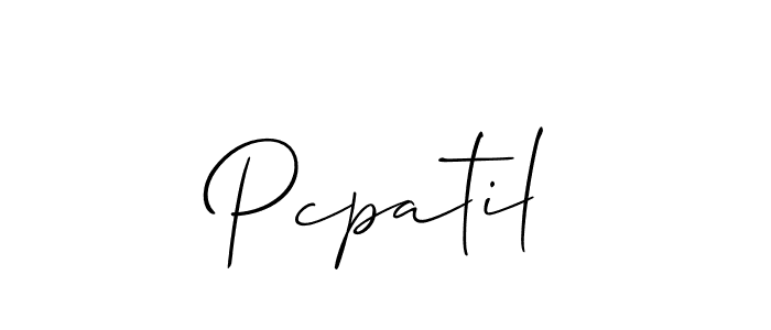 Pcpatil stylish signature style. Best Handwritten Sign (Allison_Script) for my name. Handwritten Signature Collection Ideas for my name Pcpatil. Pcpatil signature style 2 images and pictures png