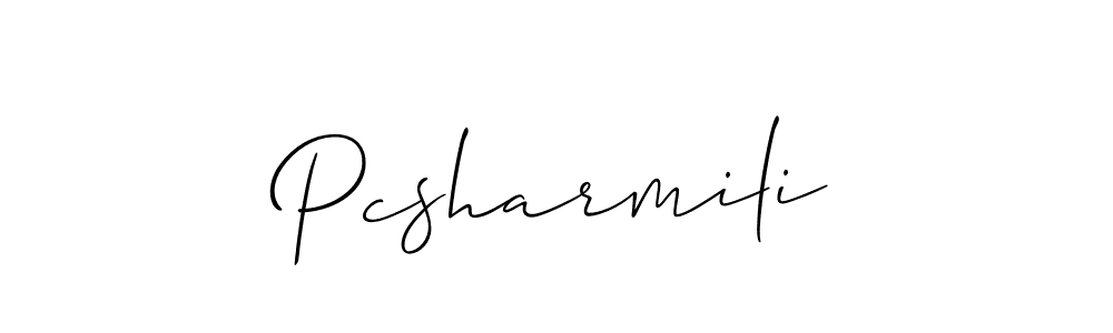 Pcsharmili stylish signature style. Best Handwritten Sign (Allison_Script) for my name. Handwritten Signature Collection Ideas for my name Pcsharmili. Pcsharmili signature style 2 images and pictures png
