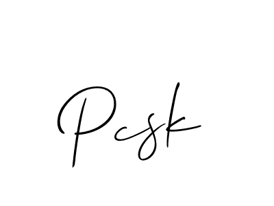 How to make Pcsk signature? Allison_Script is a professional autograph style. Create handwritten signature for Pcsk name. Pcsk signature style 2 images and pictures png