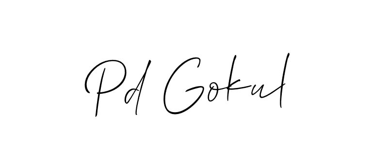 How to Draw Pd Gokul signature style? Allison_Script is a latest design signature styles for name Pd Gokul. Pd Gokul signature style 2 images and pictures png