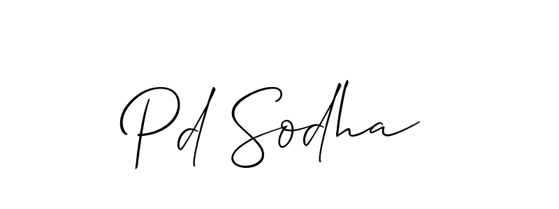 Make a beautiful signature design for name Pd Sodha. With this signature (Allison_Script) style, you can create a handwritten signature for free. Pd Sodha signature style 2 images and pictures png