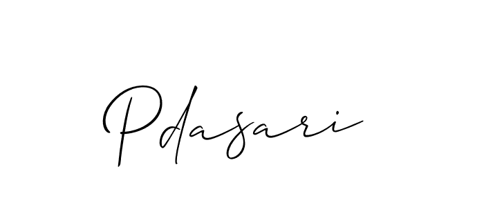 Use a signature maker to create a handwritten signature online. With this signature software, you can design (Allison_Script) your own signature for name Pdasari. Pdasari signature style 2 images and pictures png