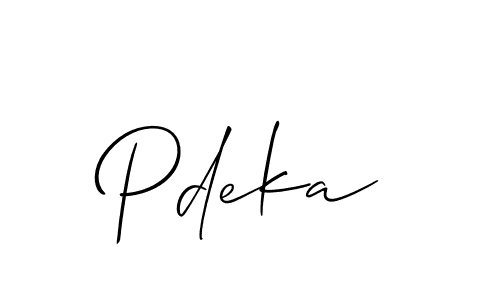 Design your own signature with our free online signature maker. With this signature software, you can create a handwritten (Allison_Script) signature for name Pdeka. Pdeka signature style 2 images and pictures png