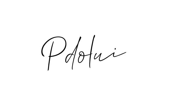 Design your own signature with our free online signature maker. With this signature software, you can create a handwritten (Allison_Script) signature for name Pdolui. Pdolui signature style 2 images and pictures png
