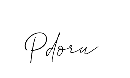 Create a beautiful signature design for name Pdoru. With this signature (Allison_Script) fonts, you can make a handwritten signature for free. Pdoru signature style 2 images and pictures png