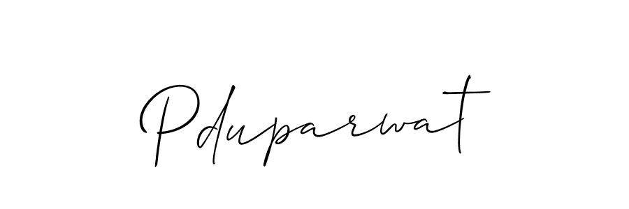 It looks lik you need a new signature style for name Pduparwat. Design unique handwritten (Allison_Script) signature with our free signature maker in just a few clicks. Pduparwat signature style 2 images and pictures png