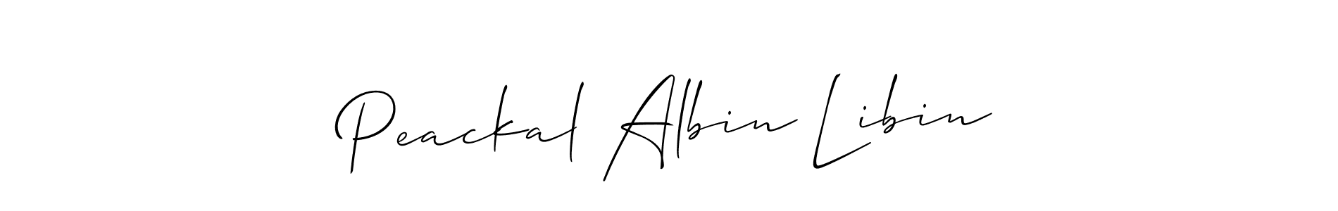 It looks lik you need a new signature style for name Peackal Albin Libin. Design unique handwritten (Allison_Script) signature with our free signature maker in just a few clicks. Peackal Albin Libin signature style 2 images and pictures png