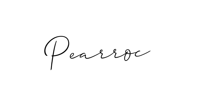 Pearroc stylish signature style. Best Handwritten Sign (Allison_Script) for my name. Handwritten Signature Collection Ideas for my name Pearroc. Pearroc signature style 2 images and pictures png