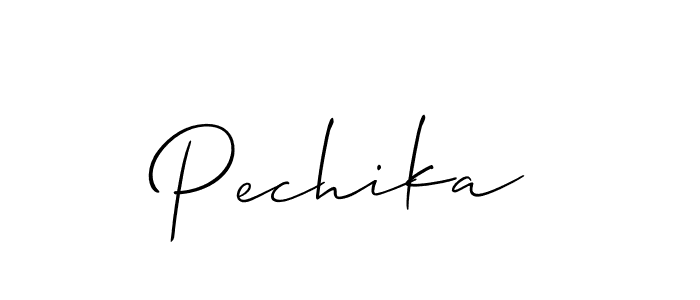 Allison_Script is a professional signature style that is perfect for those who want to add a touch of class to their signature. It is also a great choice for those who want to make their signature more unique. Get Pechika name to fancy signature for free. Pechika signature style 2 images and pictures png
