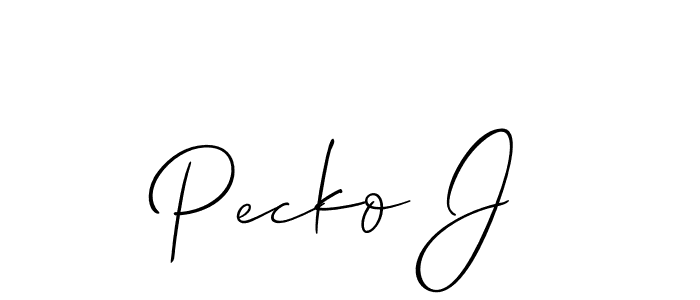 How to Draw Pecko J signature style? Allison_Script is a latest design signature styles for name Pecko J. Pecko J signature style 2 images and pictures png