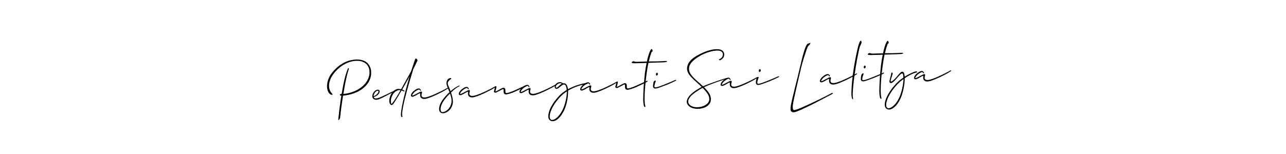 Check out images of Autograph of Pedasanaganti Sai Lalitya name. Actor Pedasanaganti Sai Lalitya Signature Style. Allison_Script is a professional sign style online. Pedasanaganti Sai Lalitya signature style 2 images and pictures png