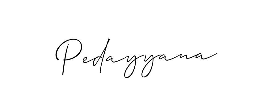 Make a beautiful signature design for name Pedayyana. With this signature (Allison_Script) style, you can create a handwritten signature for free. Pedayyana signature style 2 images and pictures png