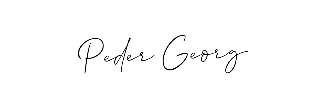 You should practise on your own different ways (Allison_Script) to write your name (Peder Georg) in signature. don't let someone else do it for you. Peder Georg signature style 2 images and pictures png