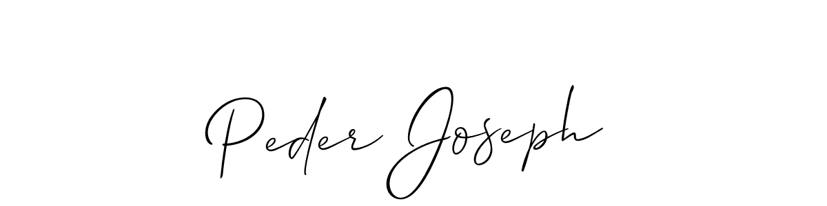 Make a beautiful signature design for name Peder Joseph. With this signature (Allison_Script) style, you can create a handwritten signature for free. Peder Joseph signature style 2 images and pictures png