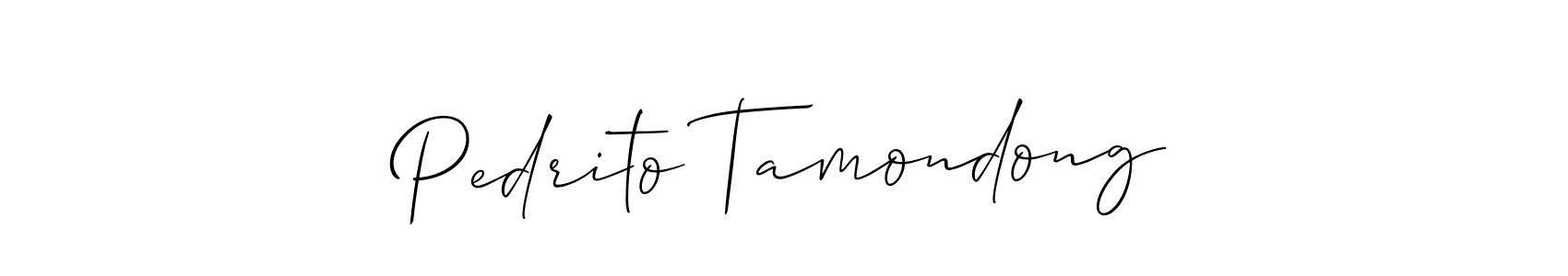This is the best signature style for the Pedrito Tamondong name. Also you like these signature font (Allison_Script). Mix name signature. Pedrito Tamondong signature style 2 images and pictures png