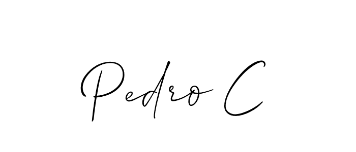 How to make Pedro C signature? Allison_Script is a professional autograph style. Create handwritten signature for Pedro C name. Pedro C signature style 2 images and pictures png