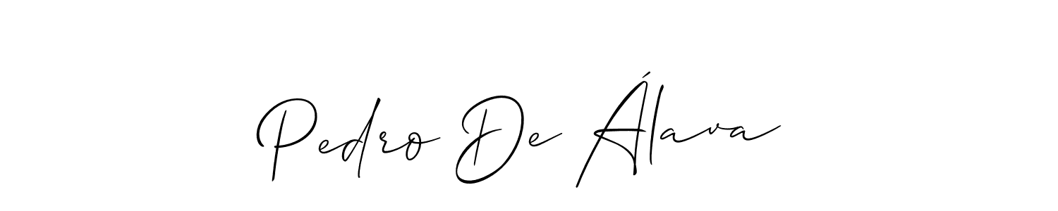 Allison_Script is a professional signature style that is perfect for those who want to add a touch of class to their signature. It is also a great choice for those who want to make their signature more unique. Get Pedro De Álava name to fancy signature for free. Pedro De Álava signature style 2 images and pictures png