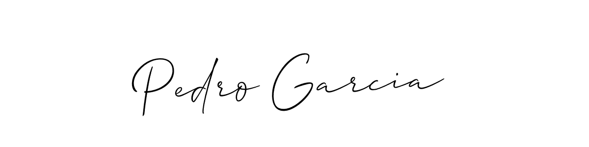 Make a beautiful signature design for name Pedro Garcia. With this signature (Allison_Script) style, you can create a handwritten signature for free. Pedro Garcia signature style 2 images and pictures png