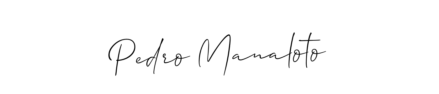 Allison_Script is a professional signature style that is perfect for those who want to add a touch of class to their signature. It is also a great choice for those who want to make their signature more unique. Get Pedro Manaloto name to fancy signature for free. Pedro Manaloto signature style 2 images and pictures png