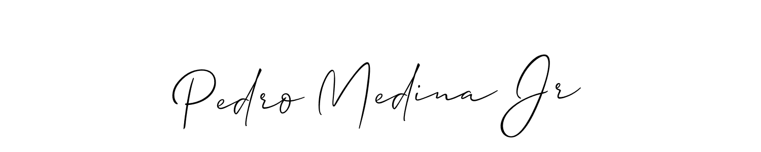 Make a short Pedro Medina Jr signature style. Manage your documents anywhere anytime using Allison_Script. Create and add eSignatures, submit forms, share and send files easily. Pedro Medina Jr signature style 2 images and pictures png