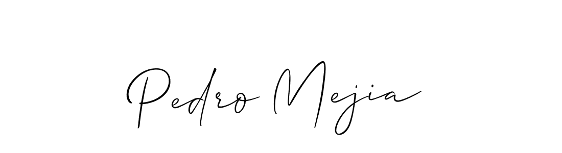 How to make Pedro Mejia name signature. Use Allison_Script style for creating short signs online. This is the latest handwritten sign. Pedro Mejia signature style 2 images and pictures png