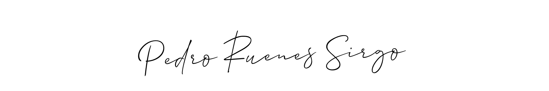How to make Pedro Ruenes Sirgo name signature. Use Allison_Script style for creating short signs online. This is the latest handwritten sign. Pedro Ruenes Sirgo signature style 2 images and pictures png