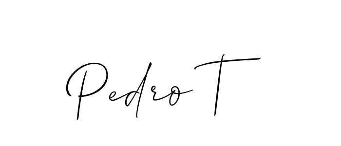 Design your own signature with our free online signature maker. With this signature software, you can create a handwritten (Allison_Script) signature for name Pedro T. Pedro T signature style 2 images and pictures png