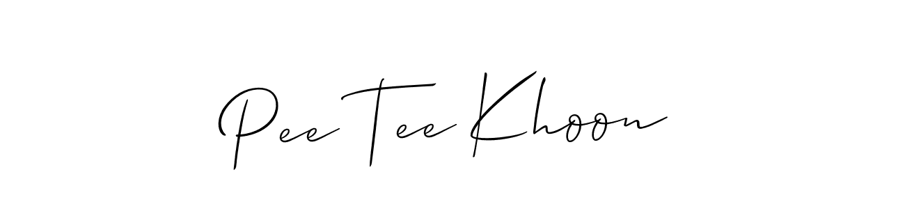 How to make Pee Tee Khoon signature? Allison_Script is a professional autograph style. Create handwritten signature for Pee Tee Khoon name. Pee Tee Khoon signature style 2 images and pictures png