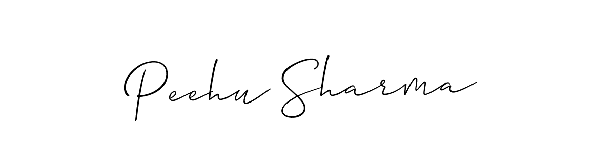 Create a beautiful signature design for name Peehu Sharma. With this signature (Allison_Script) fonts, you can make a handwritten signature for free. Peehu Sharma signature style 2 images and pictures png