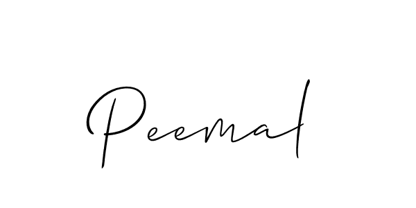 Use a signature maker to create a handwritten signature online. With this signature software, you can design (Allison_Script) your own signature for name Peemal. Peemal signature style 2 images and pictures png