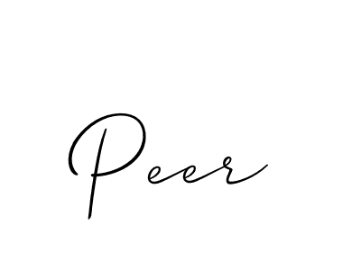 Design your own signature with our free online signature maker. With this signature software, you can create a handwritten (Allison_Script) signature for name Peer. Peer signature style 2 images and pictures png
