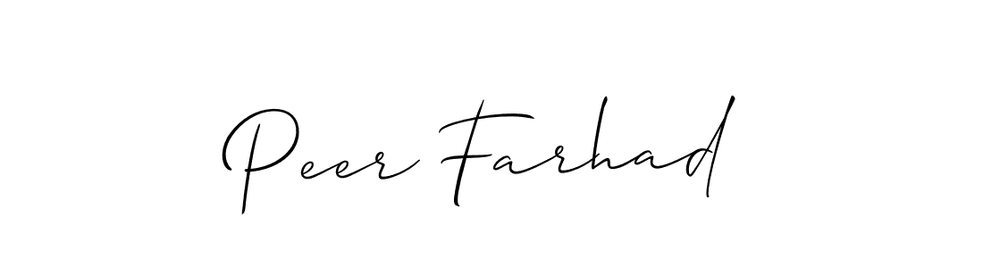 Also we have Peer Farhad name is the best signature style. Create professional handwritten signature collection using Allison_Script autograph style. Peer Farhad signature style 2 images and pictures png