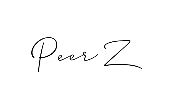 Allison_Script is a professional signature style that is perfect for those who want to add a touch of class to their signature. It is also a great choice for those who want to make their signature more unique. Get Peer Z name to fancy signature for free. Peer Z signature style 2 images and pictures png