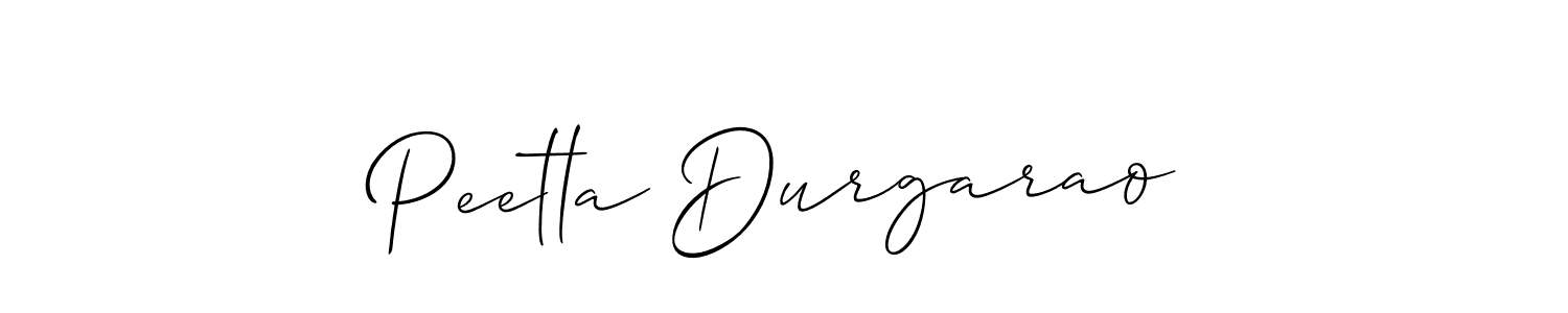 Allison_Script is a professional signature style that is perfect for those who want to add a touch of class to their signature. It is also a great choice for those who want to make their signature more unique. Get Peetla Durgarao name to fancy signature for free. Peetla Durgarao signature style 2 images and pictures png