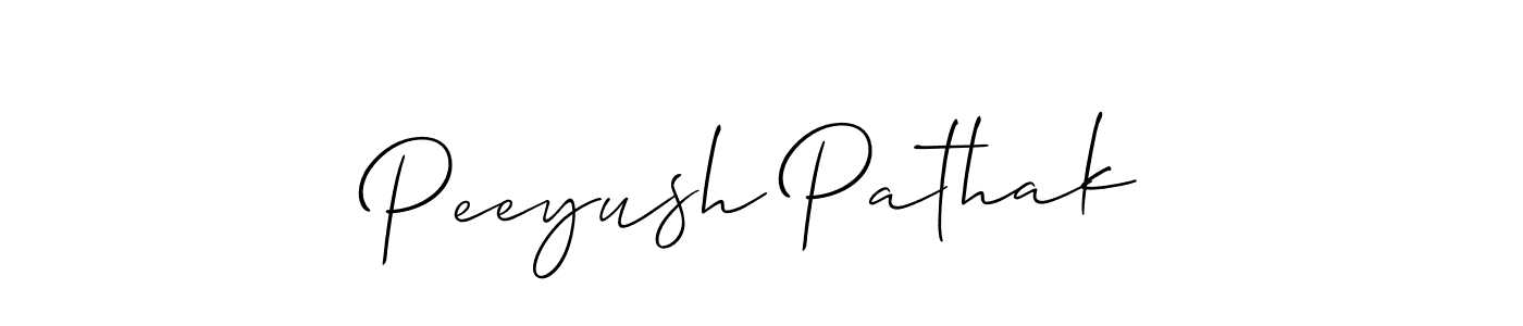 How to make Peeyush Pathak name signature. Use Allison_Script style for creating short signs online. This is the latest handwritten sign. Peeyush Pathak signature style 2 images and pictures png