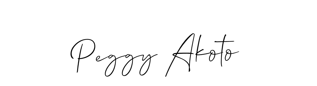 How to make Peggy Akoto name signature. Use Allison_Script style for creating short signs online. This is the latest handwritten sign. Peggy Akoto signature style 2 images and pictures png