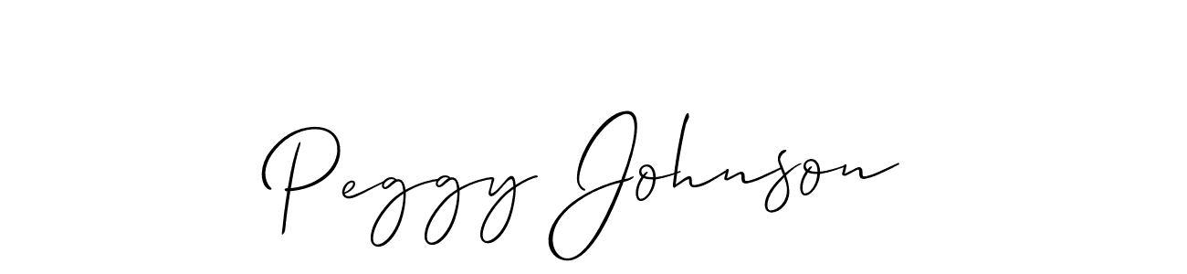 This is the best signature style for the Peggy Johnson name. Also you like these signature font (Allison_Script). Mix name signature. Peggy Johnson signature style 2 images and pictures png