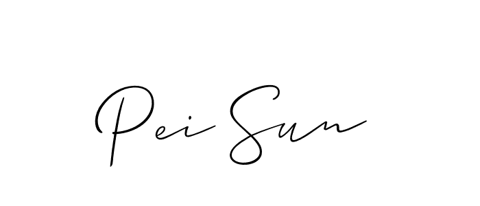 Create a beautiful signature design for name Pei Sun. With this signature (Allison_Script) fonts, you can make a handwritten signature for free. Pei Sun signature style 2 images and pictures png