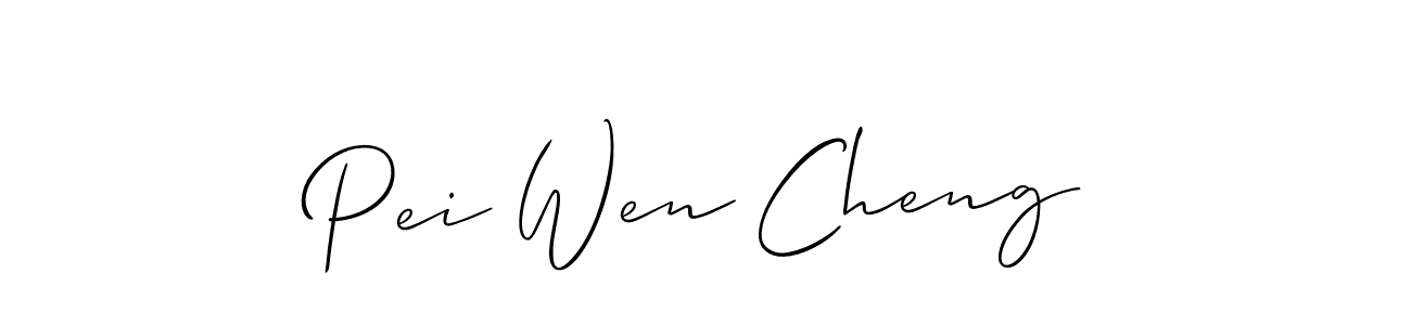 Use a signature maker to create a handwritten signature online. With this signature software, you can design (Allison_Script) your own signature for name Pei Wen Cheng. Pei Wen Cheng signature style 2 images and pictures png