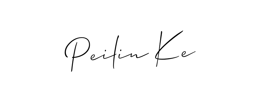 How to make Peilin Ke name signature. Use Allison_Script style for creating short signs online. This is the latest handwritten sign. Peilin Ke signature style 2 images and pictures png