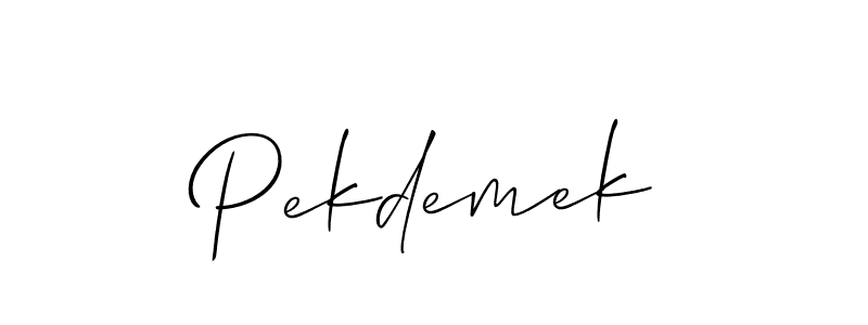How to make Pekdemek name signature. Use Allison_Script style for creating short signs online. This is the latest handwritten sign. Pekdemek signature style 2 images and pictures png