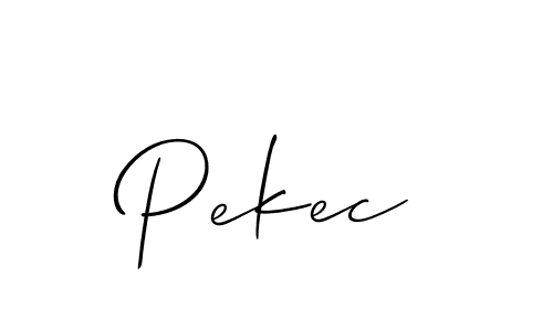 Use a signature maker to create a handwritten signature online. With this signature software, you can design (Allison_Script) your own signature for name Pekec. Pekec signature style 2 images and pictures png