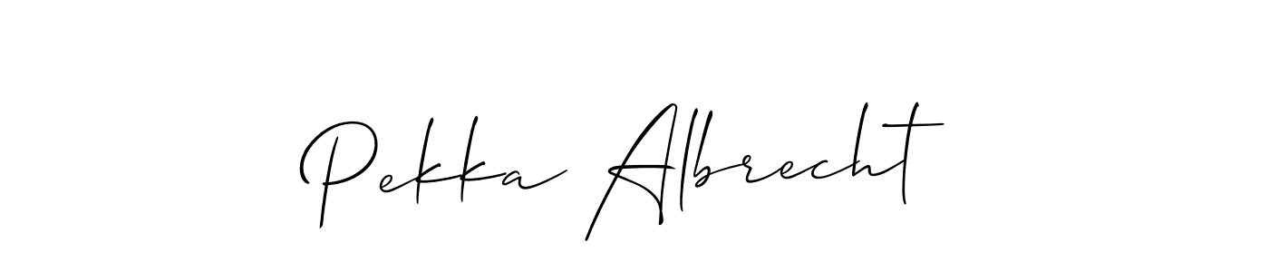 How to make Pekka Albrecht signature? Allison_Script is a professional autograph style. Create handwritten signature for Pekka Albrecht name. Pekka Albrecht signature style 2 images and pictures png