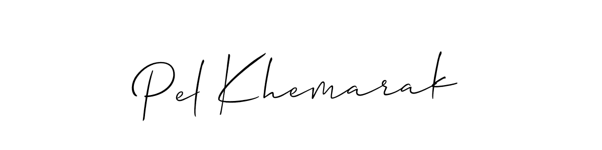 Use a signature maker to create a handwritten signature online. With this signature software, you can design (Allison_Script) your own signature for name Pel Khemarak. Pel Khemarak signature style 2 images and pictures png