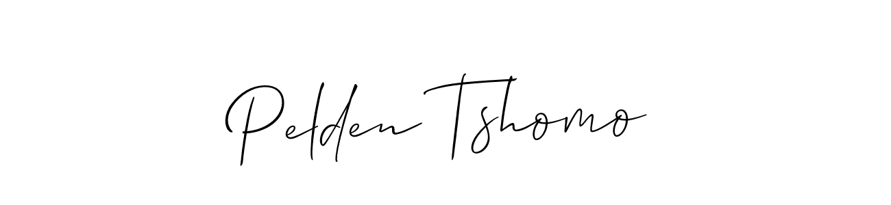 Pelden Tshomo stylish signature style. Best Handwritten Sign (Allison_Script) for my name. Handwritten Signature Collection Ideas for my name Pelden Tshomo. Pelden Tshomo signature style 2 images and pictures png