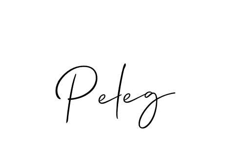 Use a signature maker to create a handwritten signature online. With this signature software, you can design (Allison_Script) your own signature for name Peleg. Peleg signature style 2 images and pictures png