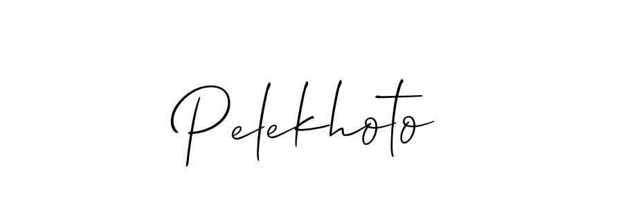How to make Pelekhoto name signature. Use Allison_Script style for creating short signs online. This is the latest handwritten sign. Pelekhoto signature style 2 images and pictures png